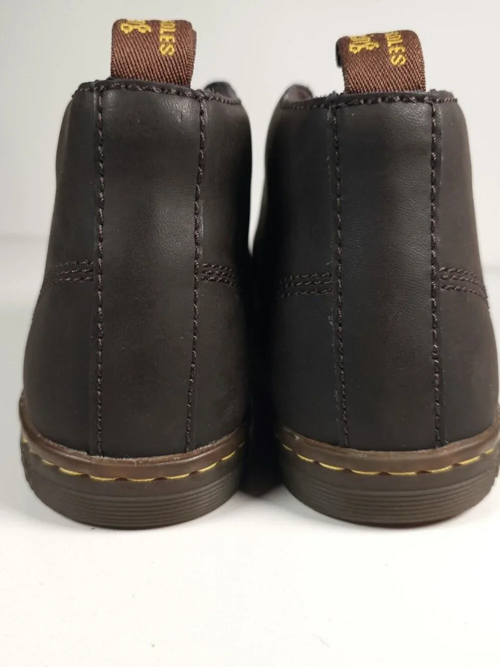 DR. MARTENS Will Dark Brown Leather Boots Unisex Size Men's 7 Women's 8